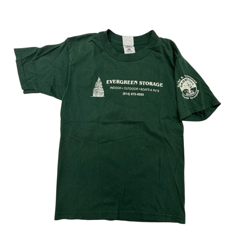 Vintage Green Shirt Youth 14/16 Short Sleeve Baseball Shirt
